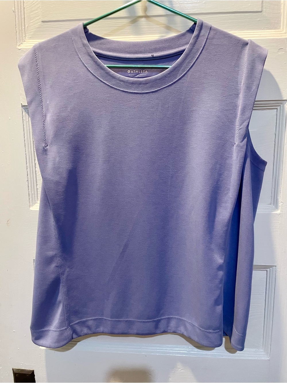Athleta Seasoft Tank Sweatshirt, Sleeveless, Crew Neck, Large